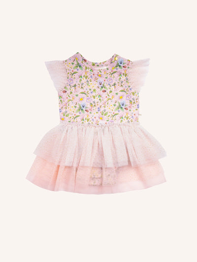 Signature Tutu Bodysuit Dress - Strawberry Cream