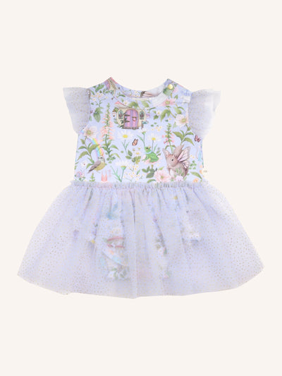 Dreamy Tutu Bodysuit Dress Baby - Cornflower