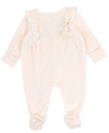 MINIHAHA Flossy Embroidered Velour LS Romper